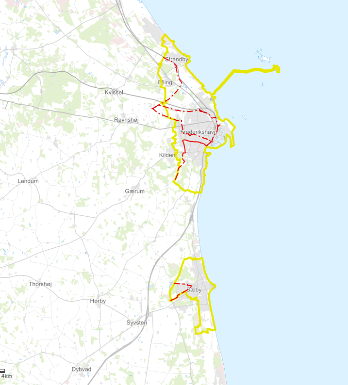 Kort over placering af vores ledninger